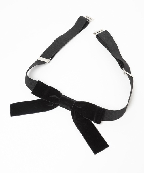 yuw(ユウ)の「ベロアリボンベルト 206313(ベルト・レディース・ブラック・FREE)」の2枚目の写真