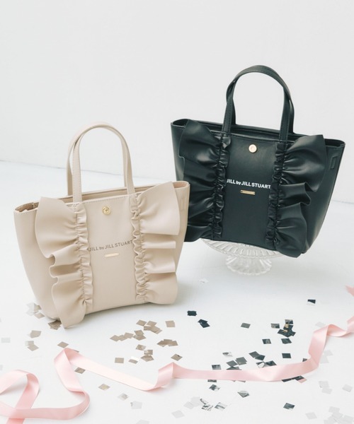 JILL by JILL STUART(ジルバイジルスチュアート)の「◇ライトワイドフリルトート(小)(トートバッグ・レディース・ブラック/ベージュ・FREE)」の2枚目の写真