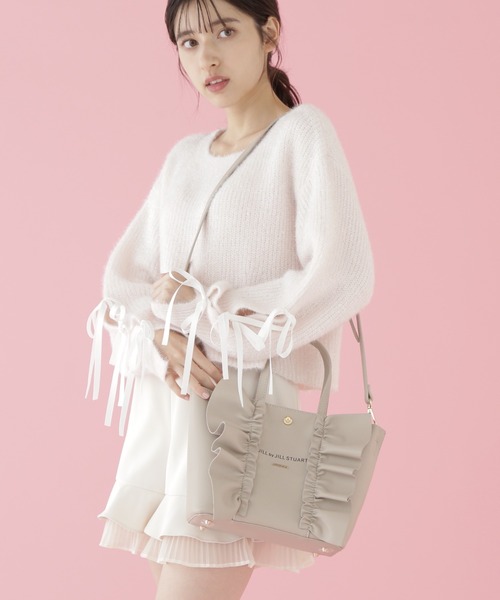 JILL by JILL STUART(ジルバイジルスチュアート)の「◇ライトワイドフリルトート(小)(トートバッグ・レディース・ブラック/ベージュ・FREE)」の6枚目の写真