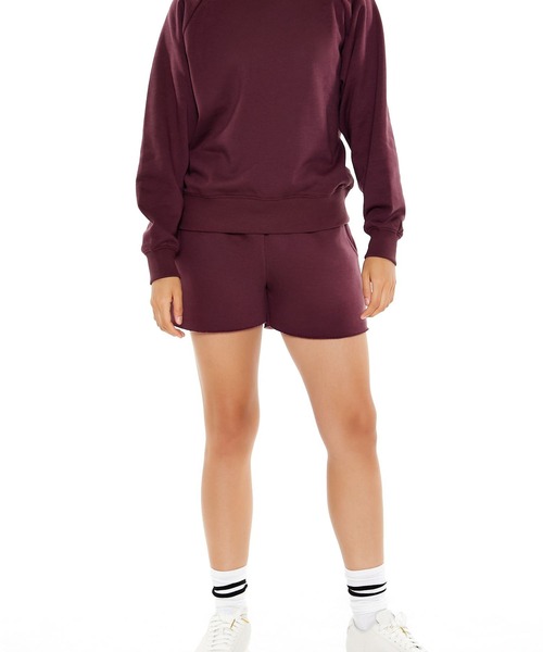 FOREVER 21(フォーエバー トゥエンティーワン)の「ラグラン裏起毛プルオーバー(スウェット・レディース・ブラック/バーガンディー・SMALL/MEDIUM)」の3枚目の写真