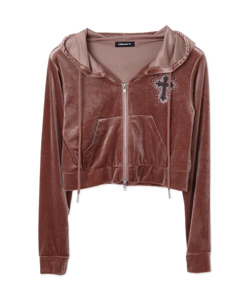 dispark（ディスパーク）の「DISPARK/ラインストーンベロアWZIPパーカー（パーカー・レディース・ブラック/ピンク・FREE）」の19枚目の写真