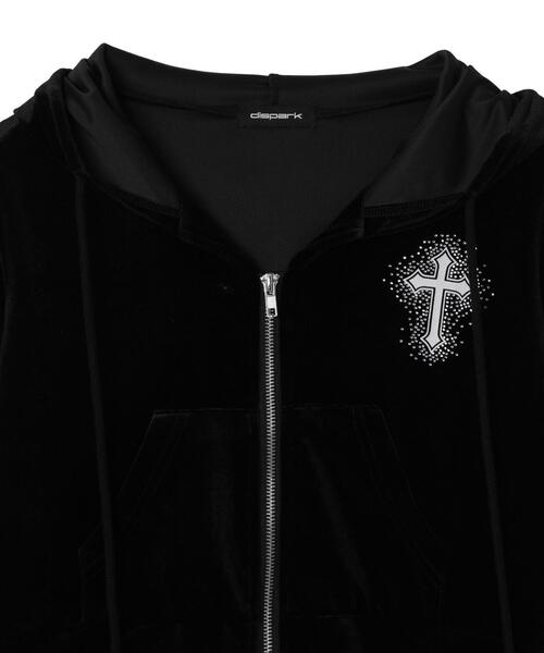 dispark（ディスパーク）の「DISPARK/ラインストーンベロアWZIPパーカー（パーカー・レディース・ブラック/ピンク・FREE）」の22枚目の写真