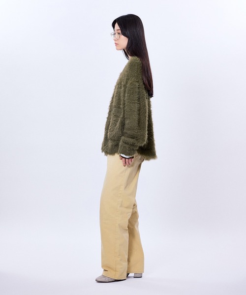 M TO R(ムウトアール)の「SHAGGY KNIT CARDIGAN(カーディガン/ボレロ・レディース・レッド/ホワイト/カーキ・38/40)」の5枚目の写真