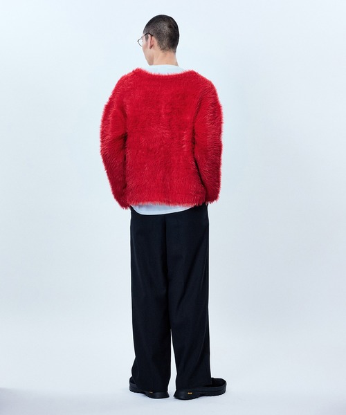M TO R(ムウトアール)の「SHAGGY KNIT CARDIGAN(カーディガン/ボレロ・レディース・レッド/ホワイト/カーキ・38/40)」の6枚目の写真