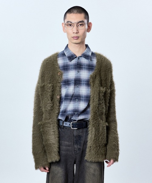 M TO R(ムウトアール)の「SHAGGY KNIT CARDIGAN(カーディガン/ボレロ・レディース・レッド/ホワイト/カーキ・38/40)」の7枚目の写真