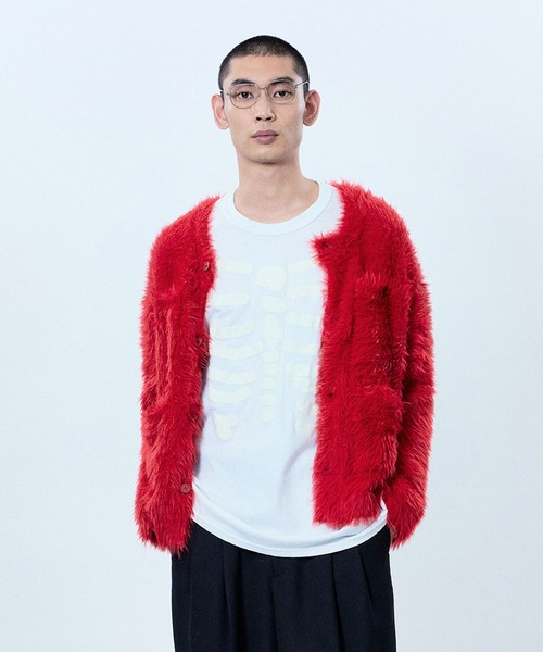 M TO R(ムウトアール)の「SHAGGY KNIT CARDIGAN(カーディガン/ボレロ・レディース・レッド/ホワイト/カーキ・38/40)」の8枚目の写真