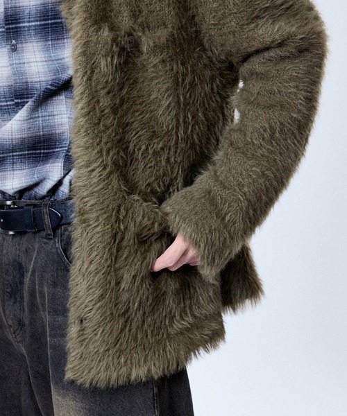 M TO R(ムウトアール)の「SHAGGY KNIT CARDIGAN(カーディガン/ボレロ・レディース・レッド/ホワイト/カーキ・38/40)」の10枚目の写真