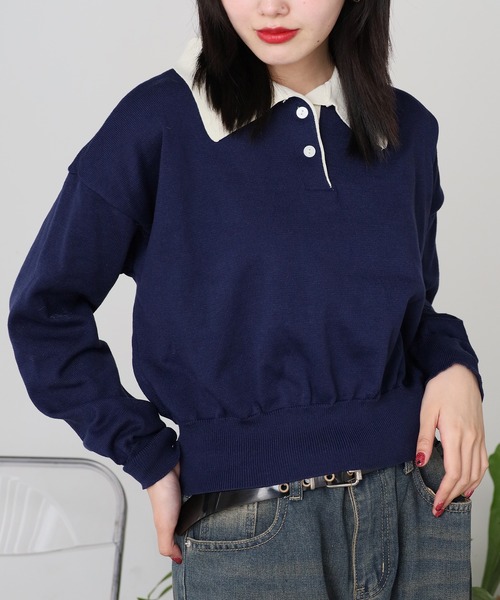 マリンドットパフポロニット FREAK'S STORE ニット セーター ポロニット レディース