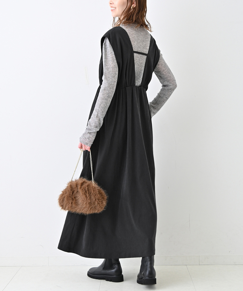 美品SLOBE IENA LE DENIM ボリュームフレアジャンパースカート