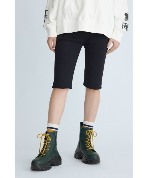 RODEO CROWNS WIDE BOWL（ロデオクラウンズワイドボウル）の「CUT バイカーパンツ（その他パンツ・レディース・ブラック/杢グレー・FREE）」の2枚目の写真