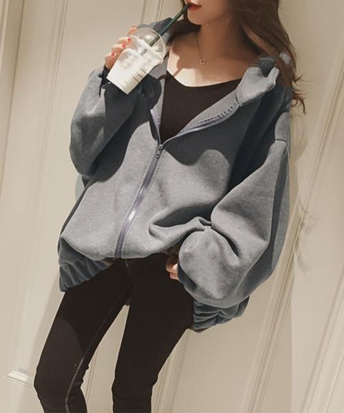 Miniministore(ミニミニストア)の「裏起毛 スウェットパーカー レディース(パーカー・レディース・ベージュ/グレー/ブラック・FREE)」の6枚目の写真