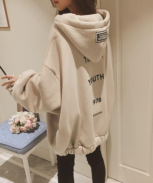 Miniministore(ミニミニストア)の「裏起毛 スウェットパーカー レディース(パーカー・レディース・ベージュ/グレー/ブラック・FREE)」の8枚目の写真