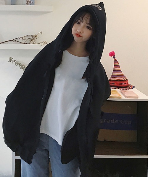 Miniministore(ミニミニストア)の「裏起毛 スウェットパーカー レディース(パーカー・レディース・ベージュ/グレー/ブラック・FREE)」の9枚目の写真