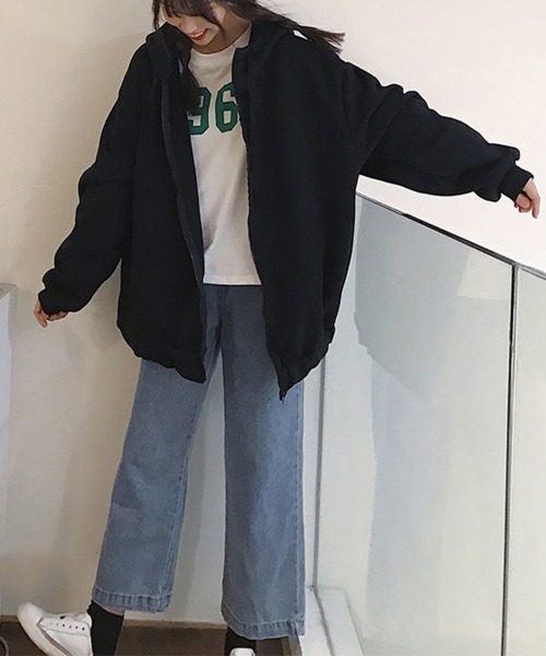 Miniministore(ミニミニストア)の「裏起毛 スウェットパーカー レディース(パーカー・レディース・ベージュ/グレー/ブラック・FREE)」の12枚目の写真