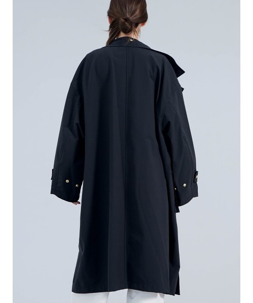 YORT 撥水・異素材切り替え　ロングブルゾン　ブラック ヤマダヤ YORT 撥水・異素材切り替え ロングブルゾン ブラック ヤマダヤ