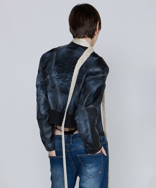 SCULPTOR アウター SCULPTOR（スカルプター）の「Emboss Faux Leather Bomber