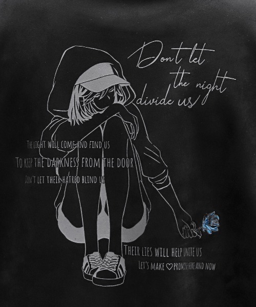 LUXSTYLE（ラグスタイル）の「薔薇刺繍ガールイラストバックプリントスエードトレーナー（スウェット・メンズ・ホワイト/ブラック・L/M）」の13枚目の写真