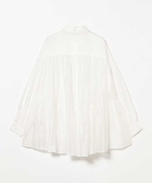 CAROLINA GLASER(カロリナ グレイサー)の「ヘムフリル ロングスリーブ ブラウス(シャツ/ブラウス・レディース・ピンク/ホワイト・ONE SIZE)」の4枚目の写真