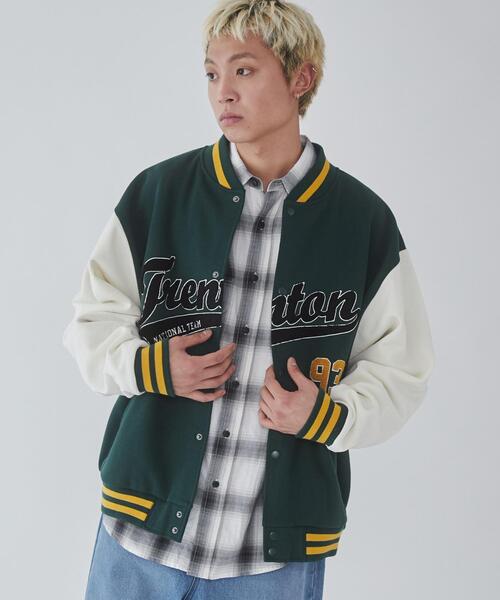 WEGO（ウィゴー）の「WEGO/サガラワッペンスウェットスタジャン（スタジャン・メンズ・ダークグリーン/ネイビー/ブラック/ブラウン・LARGE/MEDIUM）」の12枚目の写真