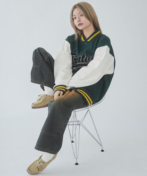 WEGO（ウィゴー）の「WEGO/サガラワッペンスウェットスタジャン（スタジャン・メンズ・ダークグリーン/ネイビー/ブラック/ブラウン・LARGE/MEDIUM）」の15枚目の写真