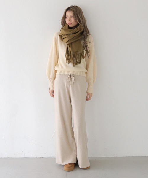 CLEIO（クレイオ）の「【CLEIO】ナチュラルフリンジマフラー（マフラー・レディース・オリーブ/ベージュ/グレー/モカ・FREE）」の21枚目の写真