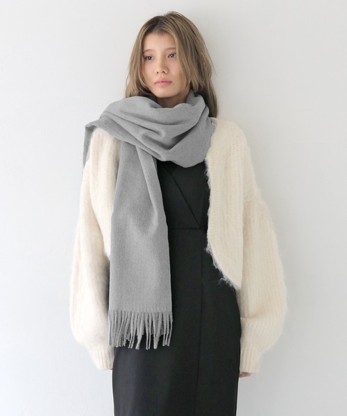 CLEIO（クレイオ）の「【CLEIO】ナチュラルフリンジマフラー（マフラー・レディース・オリーブ/ベージュ/グレー/モカ・FREE）」の13枚目の写真