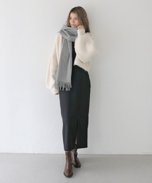 CLEIO（クレイオ）の「【CLEIO】ナチュラルフリンジマフラー（マフラー・レディース・オリーブ/ベージュ/グレー/モカ・FREE）」の11枚目の写真
