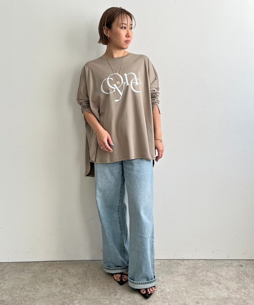 tシャツ ポンチョシルエットロゴロンT レディース セール】ポンチョシルエットロゴロンT（Tシャツ/カットソー