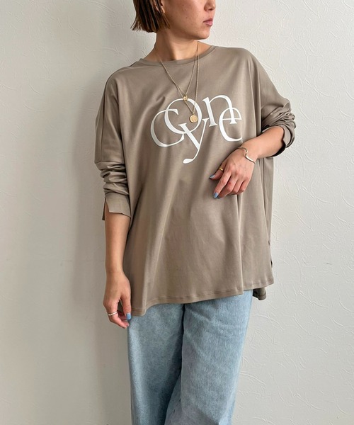 LHELBIE（レルビエ）の「ポンチョシルエットロゴロンT（Tシャツ/カットソー・レディース・オフホワイト/チャコールグレー/グレイッシュベージュ・M）」の14枚目の写真