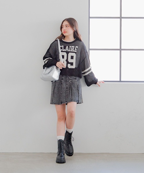 GLOBAL WORK（グローバルワーク）の「メッシュニットセットプルオーバー長袖/253184（ニット/セーター・キッズ・ホワイト系8/イエロー/パープル/ブラック/ホワイト系5・130cm/140cm/150cm/160cm）」の16枚目の写真