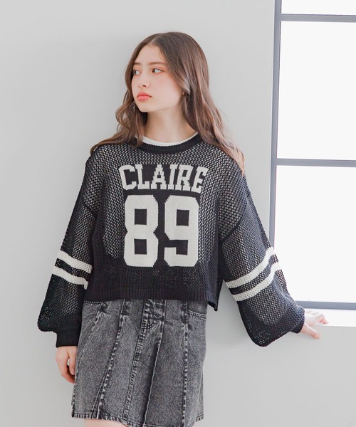 GLOBAL WORK（グローバルワーク）の「メッシュニットセットプルオーバー長袖/253184（ニット/セーター・キッズ・ホワイト系8/イエロー/パープル/ブラック/ホワイト系5・130cm/140cm/150cm/160cm）」の17枚目の写真