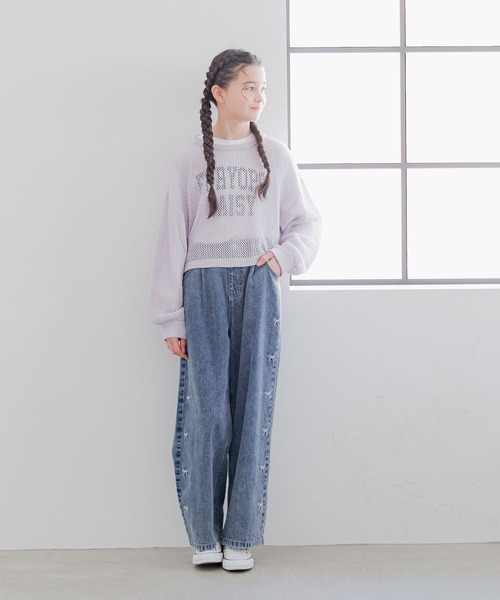 GLOBAL WORK（グローバルワーク）の「メッシュニットセットプルオーバー長袖/253184（ニット/セーター・キッズ・ホワイト系8/イエロー/パープル/ブラック/ホワイト系5・130cm/140cm/150cm/160cm）」の20枚目の写真