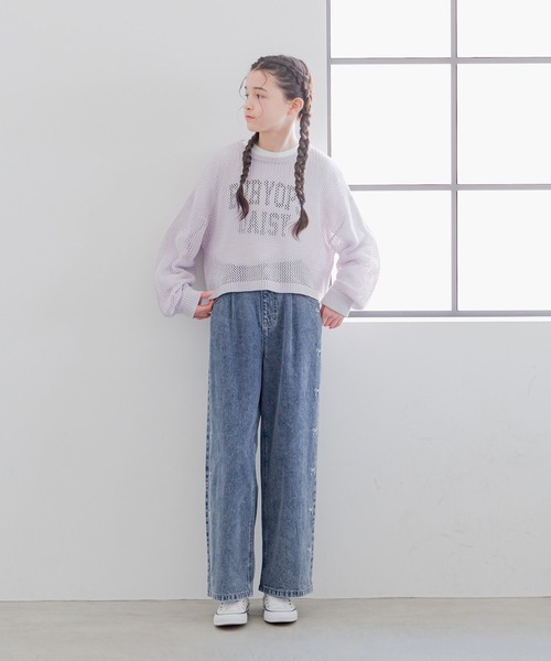 GLOBAL WORK（グローバルワーク）の「メッシュニットセットプルオーバー長袖/253184（ニット/セーター・キッズ・ホワイト系8/イエロー/パープル/ブラック/ホワイト系5・130cm/140cm/150cm/160cm）」の21枚目の写真