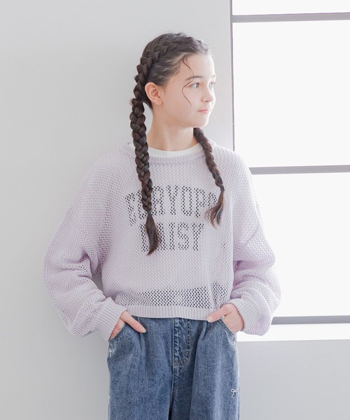 GLOBAL WORK（グローバルワーク）の「メッシュニットセットプルオーバー長袖/253184（ニット/セーター・キッズ・ホワイト系8/イエロー/パープル/ブラック/ホワイト系5・130cm/140cm/150cm/160cm）」の22枚目の写真