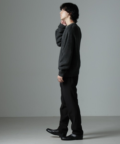 NANO universe（ナノユニバース）の「リラックス畦ニット（ニット/セーター・メンズ・ブラック/ホワイト/チャコール・L/M）」の18枚目の写真
