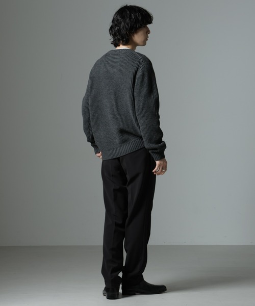NANO universe（ナノユニバース）の「リラックス畦ニット（ニット/セーター・メンズ・ブラック/ホワイト/チャコール・L/M）」の19枚目の写真