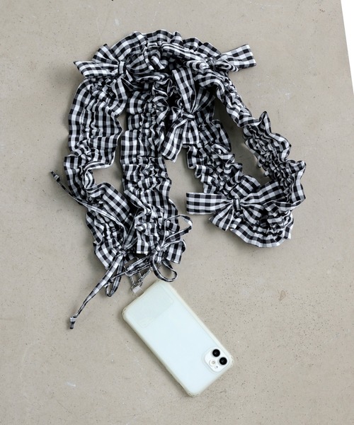エクササイズグッズ ALTROSE セール】スマホストラップ スマホショルダー ギンガムチェック
