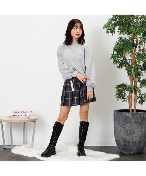 algy(アルジー)の「algyチャームチェックプリーツスカパン(スカート・キッズ・ブラック/サックスブルー/ネイビー/ピンク・XX-SMALL/X-SMALL/MEDIUM/SMALL)」の5枚目の写真