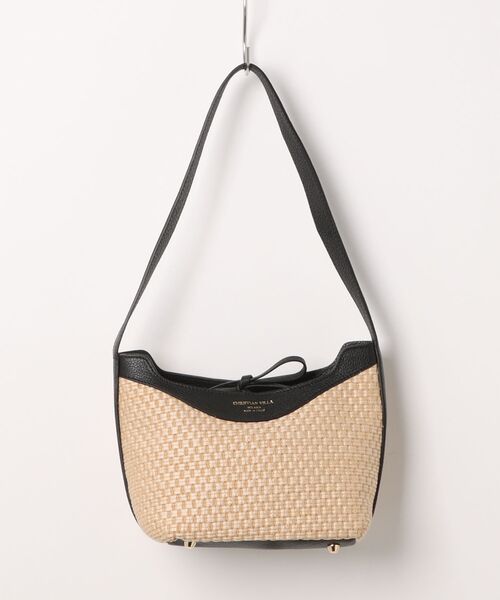 CHRISTIAN VILLA(クリスチャンヴィラ)の「【CHRISTIAN VILLA】ラフィアコンビレザーショルダーバッグ(Q56446)(ショルダーバッグ・レディース・ブラック系その他・ALL)」の7枚目の写真