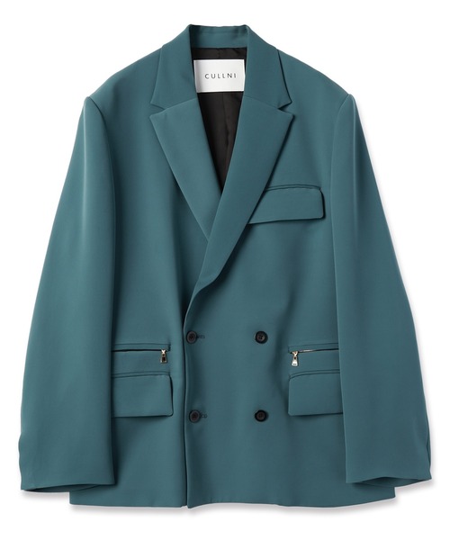 CULLNI Double Satin ZIP Pocketテーラードジャケット Double Satin Zip Pocket Tailored Jacket | CULLNI