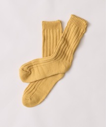 CALIFORNIA OUTFITTERS（カリフォルニア アウトフィッターズ）の「3-12C18 太 リブ クルー ショートソックス 厚手 ブラック オリーブ イエロー（ソックス/靴下）」