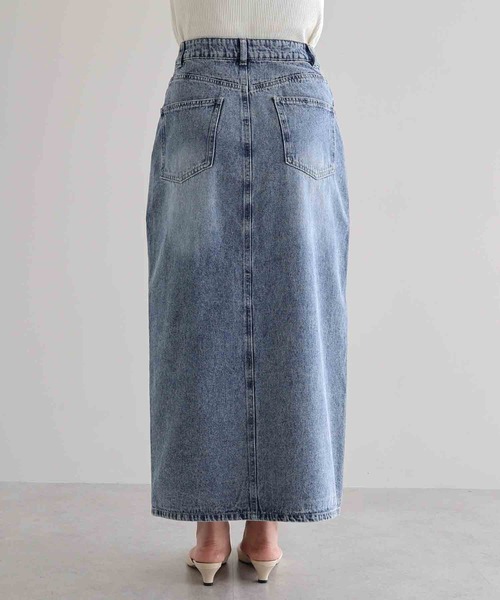 デニムブルー スリット入りタイトスカート 楽天市場】ストレッチ デニムスカート スリット タイトスカート