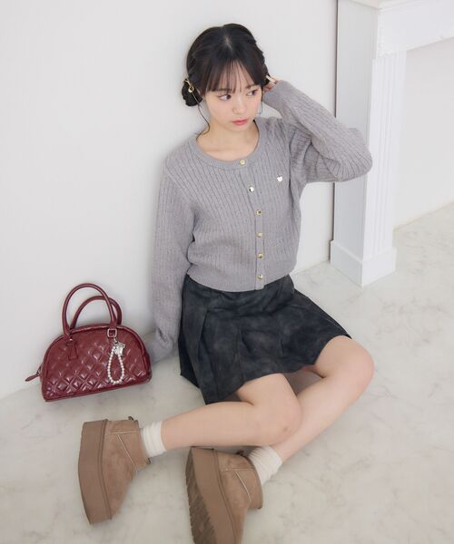 ems excite（エムズエキサイト）の「金釦ケーブルカーディガン（カーディガン/ボレロ・レディース・ブルー/ライトグレー/レッド/ピンク・FREE）」の10枚目の写真