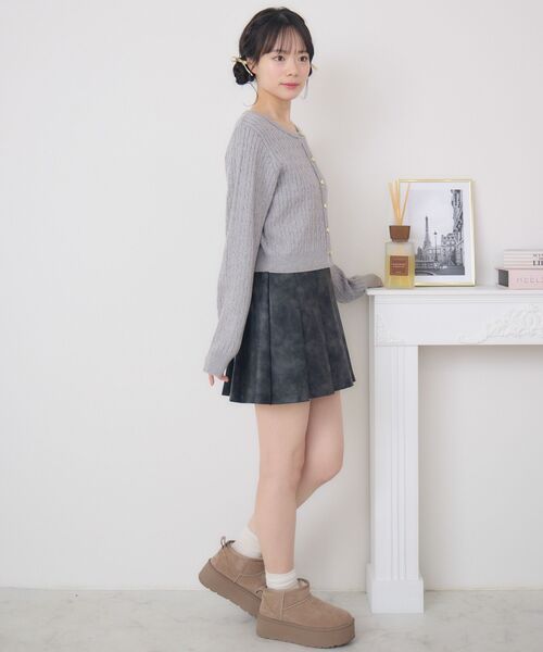 ems excite（エムズエキサイト）の「金釦ケーブルカーディガン（カーディガン/ボレロ・レディース・ブルー/ライトグレー/レッド/ピンク・FREE）」の12枚目の写真