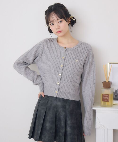 ems excite（エムズエキサイト）の「金釦ケーブルカーディガン（カーディガン/ボレロ・レディース・ブルー/ライトグレー/レッド/ピンク・FREE）」の15枚目の写真