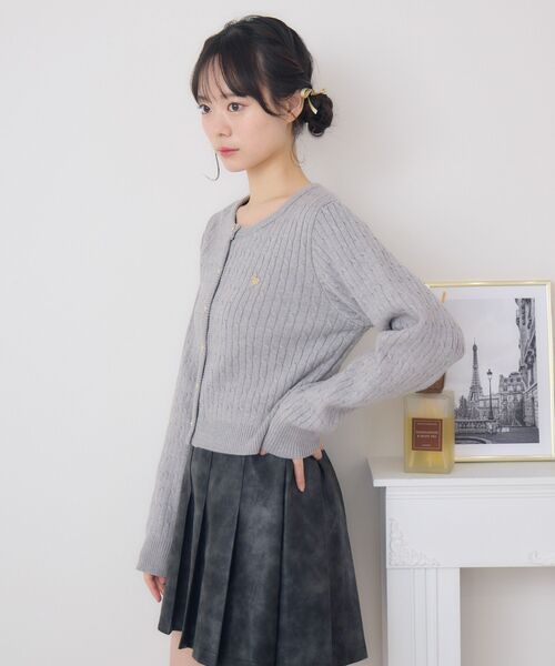 ems excite（エムズエキサイト）の「金釦ケーブルカーディガン（カーディガン/ボレロ・レディース・ブルー/ライトグレー/レッド/ピンク・FREE）」の17枚目の写真