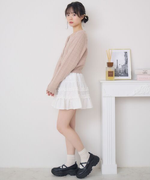 ems excite（エムズエキサイト）の「金釦ケーブルカーディガン（カーディガン/ボレロ・レディース・ブルー/ライトグレー/レッド/ピンク・FREE）」の21枚目の写真