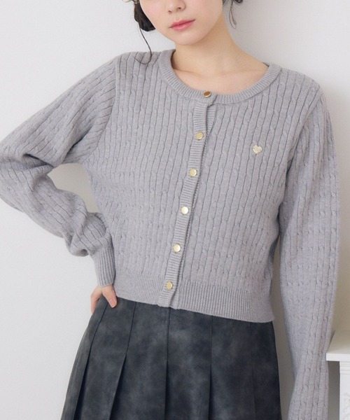 ems excite（エムズエキサイト）の「金釦ケーブルカーディガン（カーディガン/ボレロ・レディース・ブルー/ライトグレー/レッド/ピンク・FREE）」の2枚目の写真