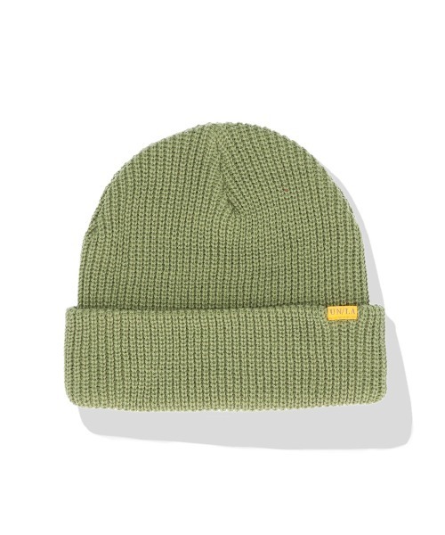 UNION（UNION TOKYO）（ユニオン）の「UNION ORIGINAL TAB BEANIE ビーニー ニット帽（ニットキャップ/ビーニー・メンズ・ブラック/オリーブ/ピンク・FREE）」の3枚目の写真