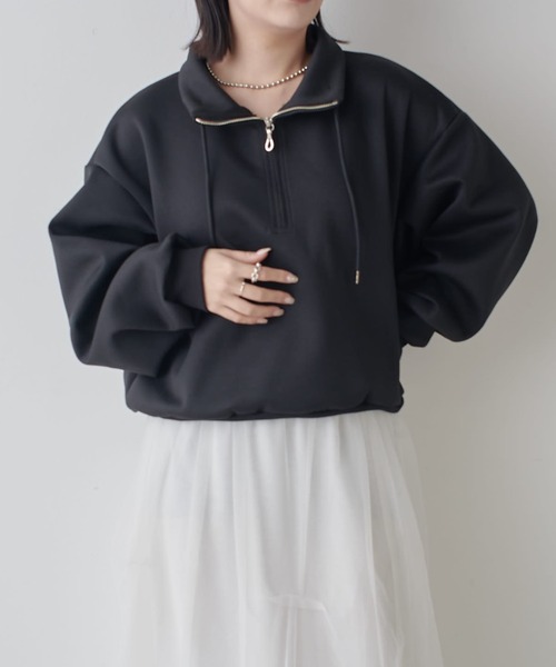 tシャツ リラックスライトウェイトハーフZIP レディース セール】リラックスライトウェイトハーフZIP（Tシャツ